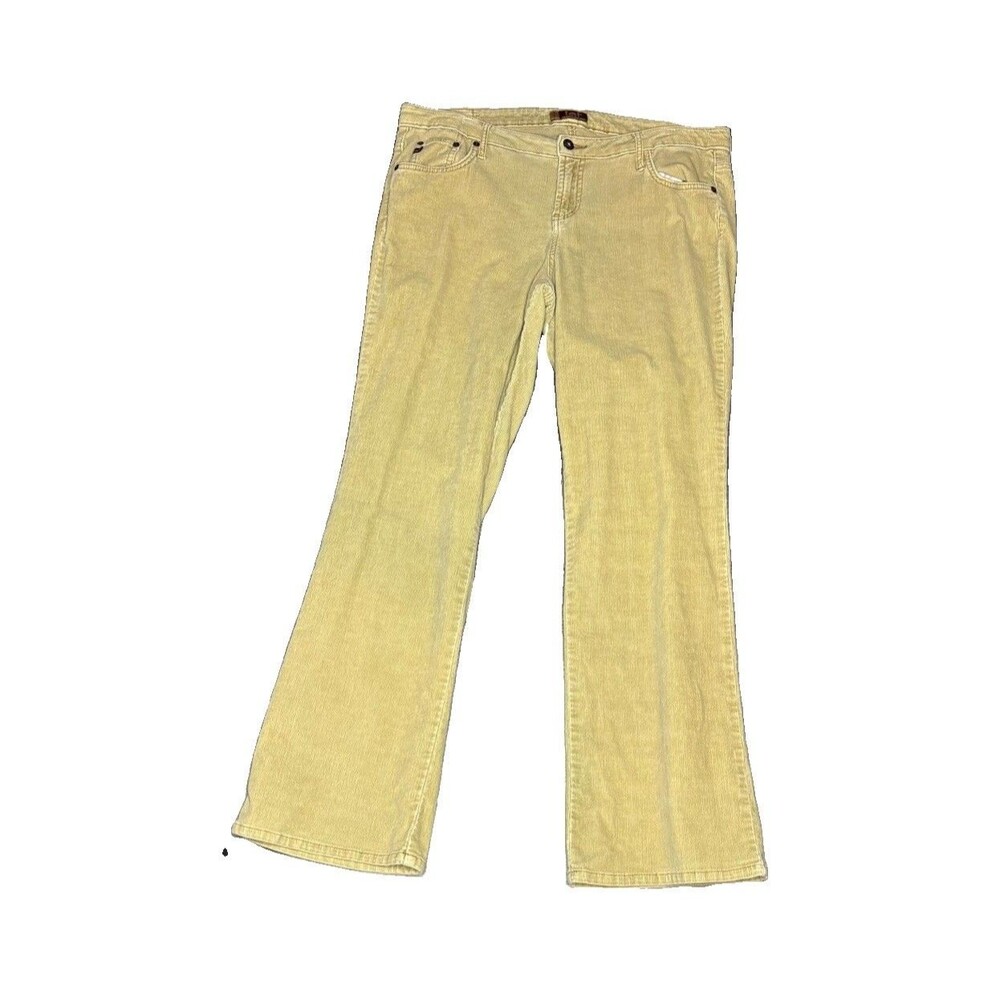 Vintage LEI Y2K Khaki Flared Leg Corduroy Pants Size 16 Plus Pockets Zipper fly